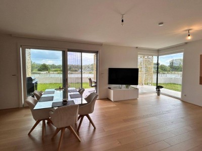 EXKLUSIVES WOHNEN IN „THE SHORE“ – MIT PRIVATEM GARTEN, TERRASSE &amp; DONAUBLICK UND GARAGE