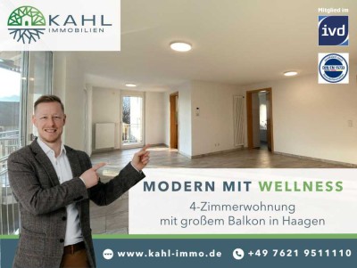 Moderne 4-Zimmerwohnung mit Sauna und großem Balkon in ruhiger Lage