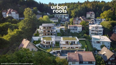 URBAN ROOTS am Kreuzbergl – Außergewöhnliches Wohnkonzept: Letztes Obergeschoss mit Eigengarten, 4 Zimmern und 2 Bädern. Mit herrlicher Aussicht!
