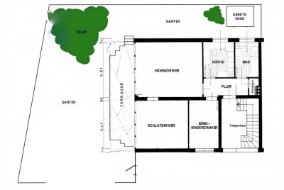 Wesseling-Urfeld, Hübsche Gartenwohnung mit Terrasse,    3 Zimmer, Küche, Diele, Bad
