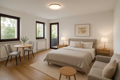 Frisch renoviert & zentral! Helle 1-Zi.-Wohnung mit Loggia