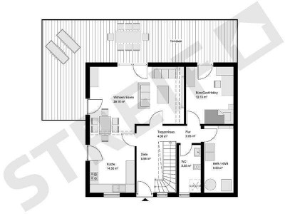 Haus mit großer Terrasse. Für den Landeanflug Ihrer Freunde.