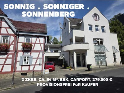 Sonnig . Sonniger . Sonnenberg! Helle 2 ZKBB mit EBK u. Carport. Provisionsfrei für Käufer!