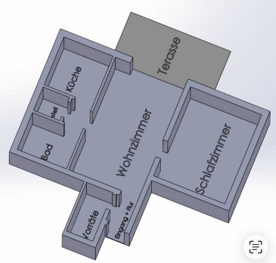 Vollständig renovierte 2-Raum-Souterrain-Wohnung mit und Einbauküche und Terrasse in Friedberg-Dorh.