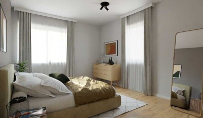 Große Wohnung mit Badewanne und bodengleicher Dusche