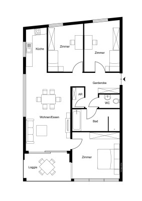 Neuwertige 4-Zimmer Wohnung in zentraler Lage