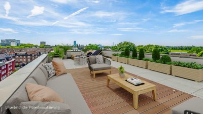 Neubau Erstbezug. Luxuriöses Wohnen auf ca. 260 m² mit atemberaubender Dachterrasse