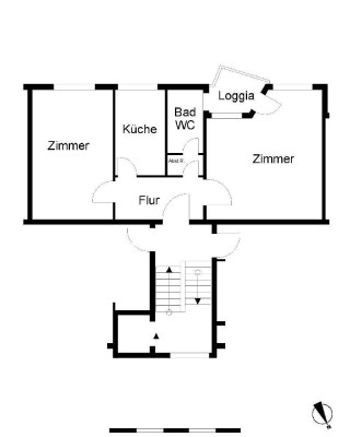 Von Privat ! Lichtdurchflutete 2-Zimmer-Wohnung mit Balkon in Bremen-Neue Vahr Südost.
