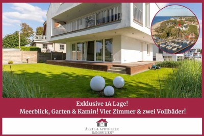 Exklusive 1A Lage! Meerblick, Garten & Kamin! Vier Zimmer & zwei Vollbäder!