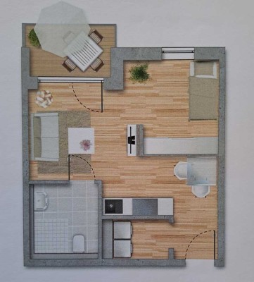 Seniorengerechte  und barrierefreie 1-Zimmer Wohnung in Litzendorf mit 45,78 m²