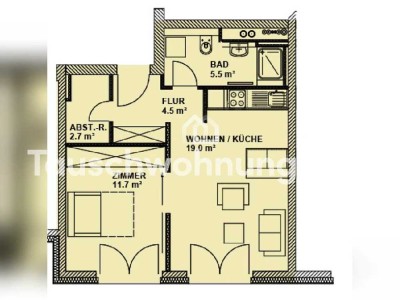 Tauschwohnung: 2 Zi. Neubau gut angebundene Wohnung