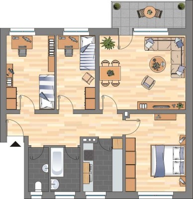 Wir modernisieren für Sie! 4-ZKB-Balkonwohnung im  Europaviertel zu vermieten!