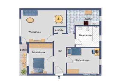 Schöne 3-Zimmer-Wohnung mit großem Balkon!