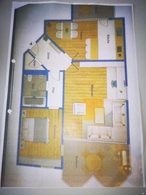 Schöne 2,5 ZKB- Wohnung mit zwei Balkone und Tiefgaragenstellplatz