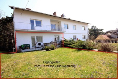 BADEN, Hochstraße 28: direkt am Kurpark gelegen: 3-Zimmer Mietwohnung mit eigenem Garten - direkt vom Wohnzimmer aus (900 Meter in die FuZo)