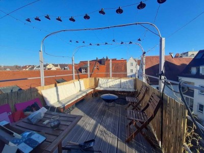 Traumhafte Dachterrassen-Wohnung mit 150 qm in der Augsburger Altstadt