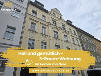 * Gemütlich und hell - 3 Raum Wohnung mit Balkon im Herzen von Gera zu verkaufen *