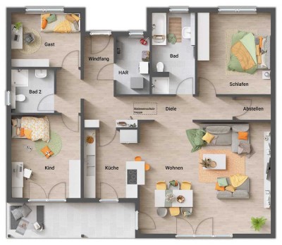 bezahlbares Eigenheim massiv inkl. Grundstück Nähe Südfeldsee - Bungalow 128