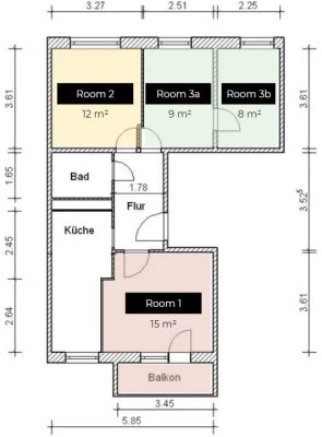 Attraktive 4-Zimmer-DG-Wohnung mit EBK und Balkon