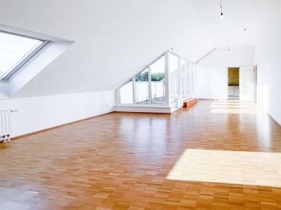 Renovierte Dachterrassenwohnung mit neuer Einbauküche.