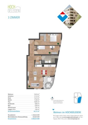 Wohnen im neuen Stadtquartier Hochgelegen! Helle 3 Zimmerwohnung mit Einbauküche!