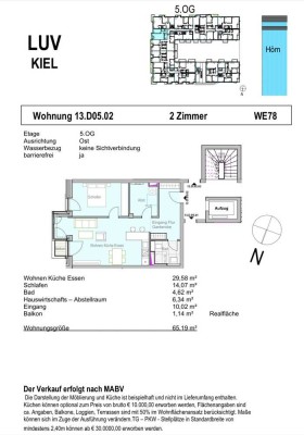 2-Zimmer Neubauwohnung in der 5. Etage