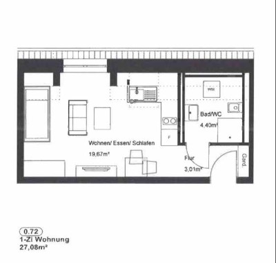 *Erstbezug* 1-Zimmer Wohnung mit Einbauküche 27,08 m²