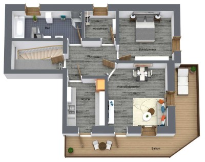 Schöne 2-Zimmerwohnung mit Balkon in ruhiger Lage zu vermieten!