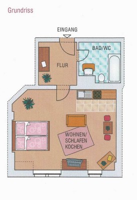 Kleine Dachgeschoss-Wohnung im Denkmalobjekt mit Aufzug