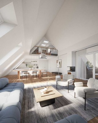 5-Zimmer-Duplex-Penthouse mit Spa, bis zu 6 m Deckenhöhe