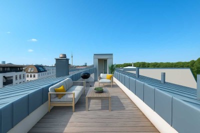 Luxuriöses 5-Zimmer-Penthouse mit Dachterrasse im Herzen des Kollwitzkiezes