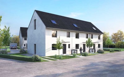 Modern, effizient, förderfähig: Drei Reihenhäuser und ein Einfamilienhaus nach KfW 40 QNG-Standard
