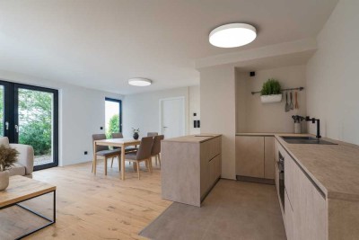 Nahezu Neubau: 4-Zimmer-Wohnung mit 130 m² Garten in ruhiger Sackgassenlage - provisionsfrei