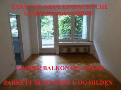 EXKLUSIV NEUE EINBAUKÜCHE SANIERTES DUSCHBAD GROßER BALKON INS GRÜNE PARKETT RENOVIERT 1. OG HILDEN