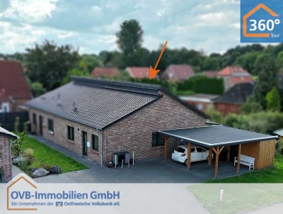 Wohnen auf einer Ebene! Neuwertige Doppelhaushälfte in zentraler Lage von Warsingsfehn!