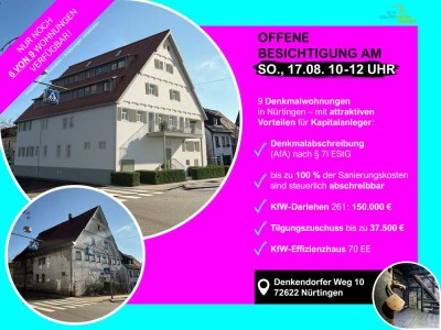 2-Zi-Denkmalwohnung, Denkmalabschr. ca.70%, Balkon, Carport, €37.5k Tilgungszuschuss KfW