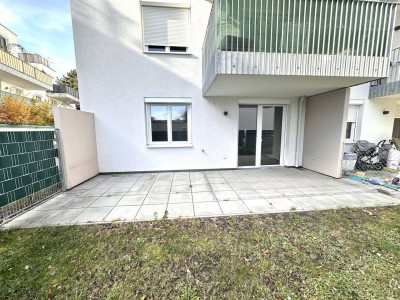 Garten-Wohnung: 2 Zimmer mit Dusche &amp; Abstellraum | Nähe U1 Kagraner Platz