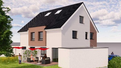 Letzte Doppelhaushälfte mit Keller inkl. Grundstück, KfW 40, A+ mit PV-Anlage, Wärmepumpe