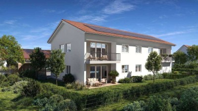 B5 Illertissen in KFW-KNN Bauweise - Wohnen mit Garten! Große 4-Zi. Wohnung mit Platz viel Platz