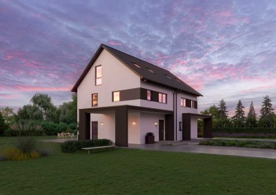 Neubau-Doppelhaushälfte mit Grundstück