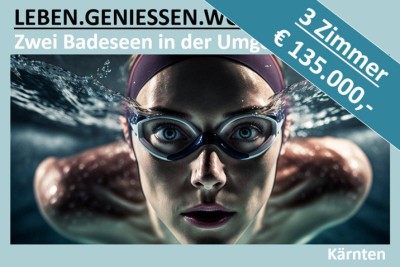 3 ZIMMER UM € 135.000,- IN DER NÄHE VON 2 BADESEEN