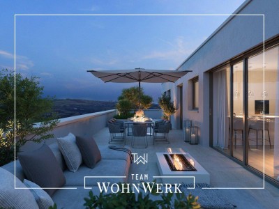 FREIRAUM³ – Luxuriöses Penthouse mit direktem Liftzugang &amp; 124 m² Panorama-Terrasse