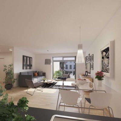 *Erstbezug Neubau* - Effizienzhaus 40 Plus - 3 Zimmer zum Hof mit sonnigem Balkon