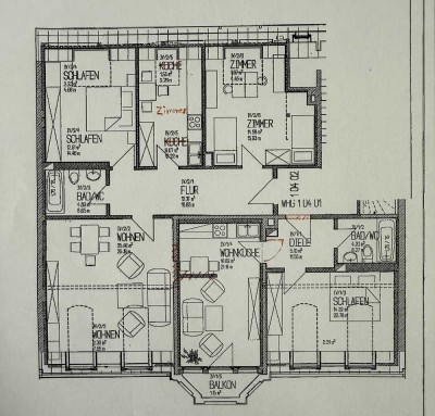 4-Raumwohnung mit Balkon und zwei Bädern in Frankenberg/Sa.