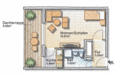 Provisionsfrei Dachterrassen Wohnung in Haidhausen