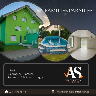Kapitalanlage und Wohnoase: Gepflegtes Haus mit Pool und 4 separaten Wohnungen