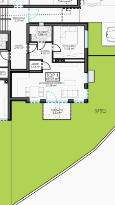 Schöne 2-Zimmer Erdgeschosswohnung mit Garten (Erstbezug)