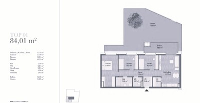 NEUBAU - Moderne 3-Zimmer Eigentumswohnung mit Garten (84,01m²)-Graz/Gries