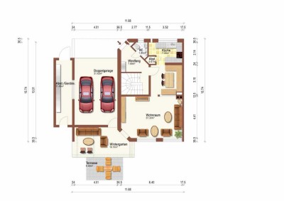 2 Wohneinheiten: DHH Gauting–Buchendorf – Wintergarten, Doppelgarage + 2 Stpl., provisionsfrei