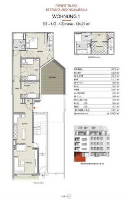 Außergewöhnliche Erdgeschosswohnung mit Garage/Stellplatz an der Wohnung